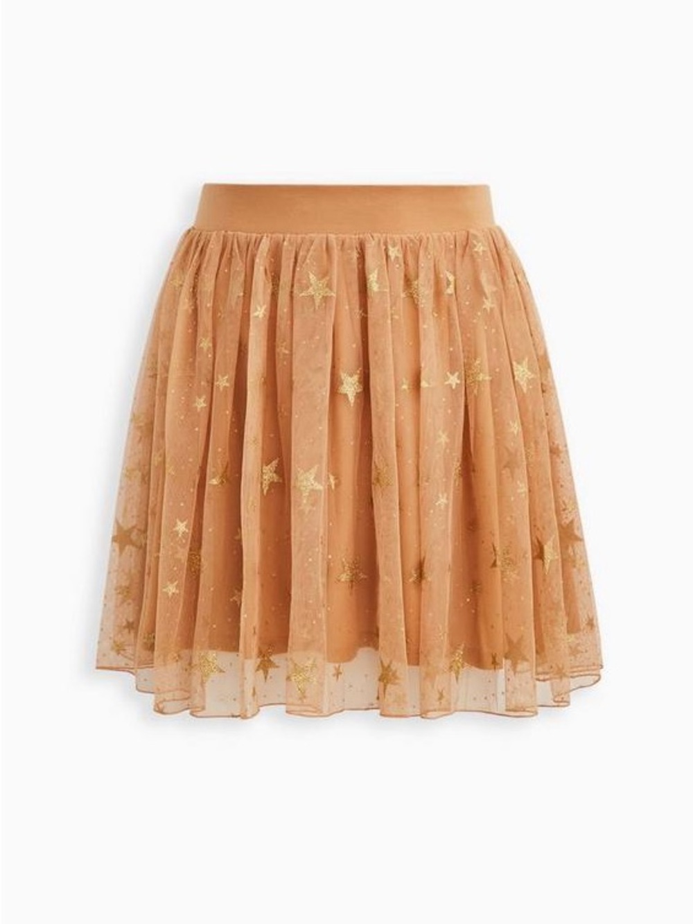 Torrid Skater Mini Skirt - Tulle Star Brown & Gold design women’s size 1X